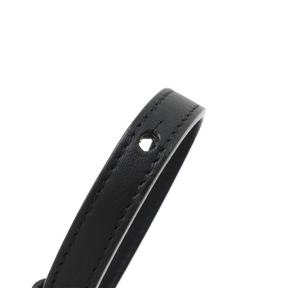 Celine Trio Large Shoulder Bag Pochette Crossbody Pouch Leather Black Silver - Picture 6 of 8